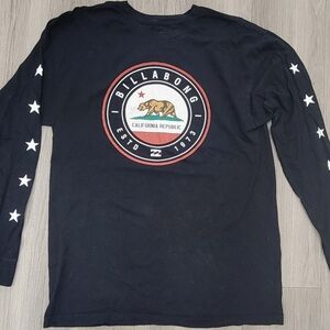 Billabong Black Long Sleeve Shirt with Star Accents
